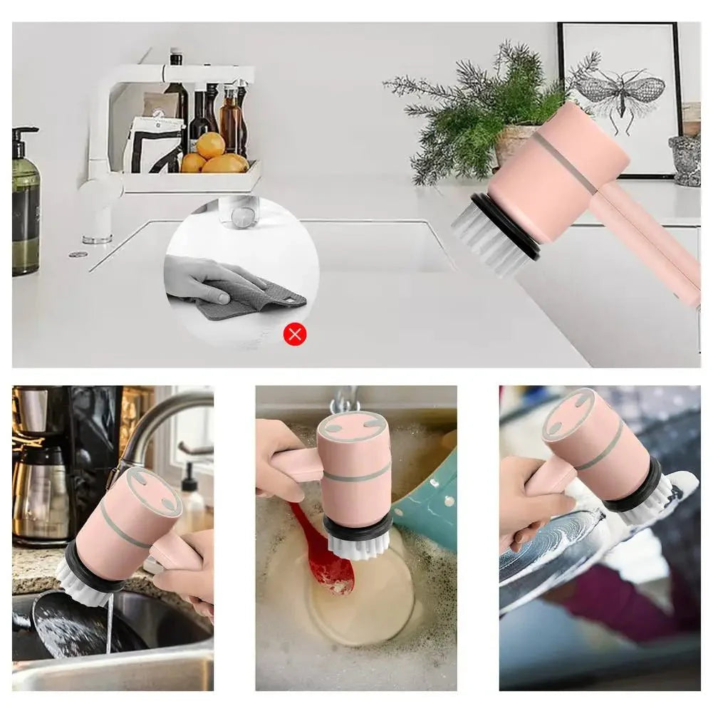 فرشاة التنظيف الكهربائية مع رؤوس عديدة - Makfool