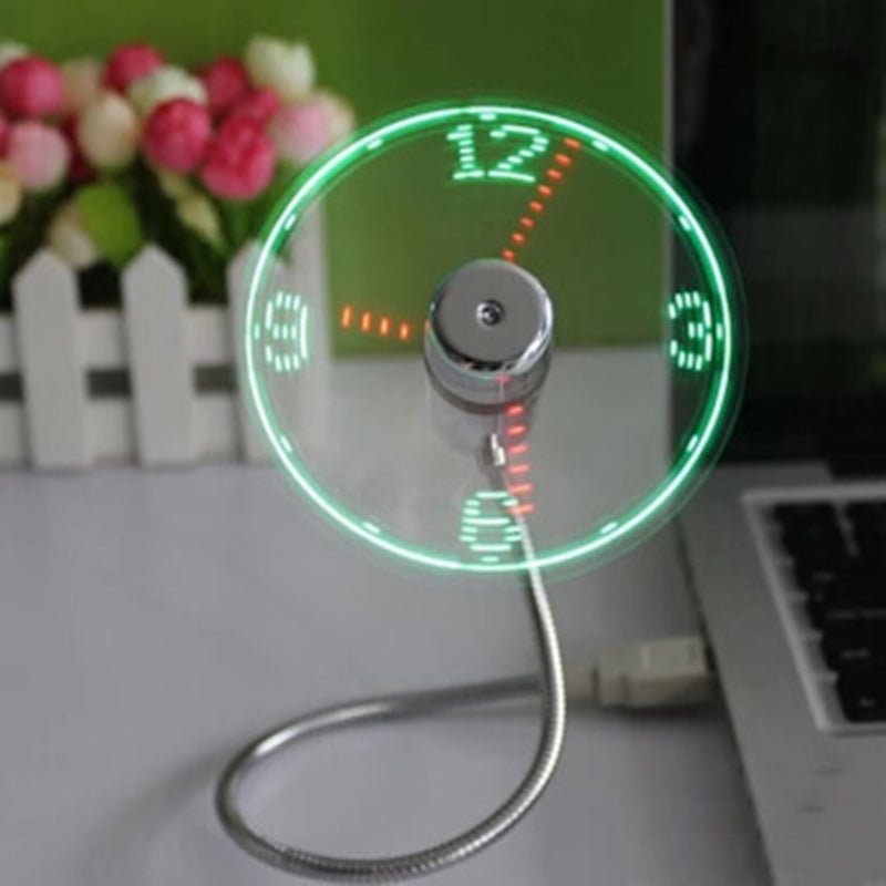 مروحة USB مضيئة مع ساعة توقيت مميزة - Makfool