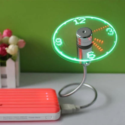 مروحة USB مضيئة مع ساعة توقيت مميزة - Makfool